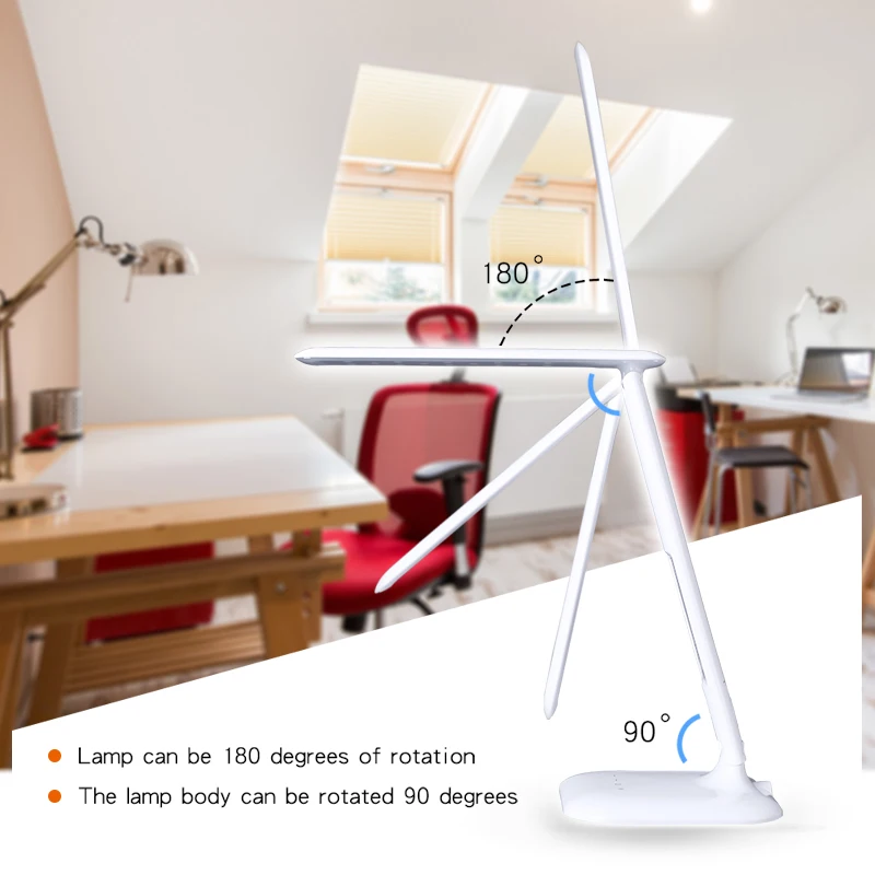 

FANTLUX Touch LED desk light Adjustable table lamp Eye Protection Foldable book reading light Dimmable office flexible lamp arm