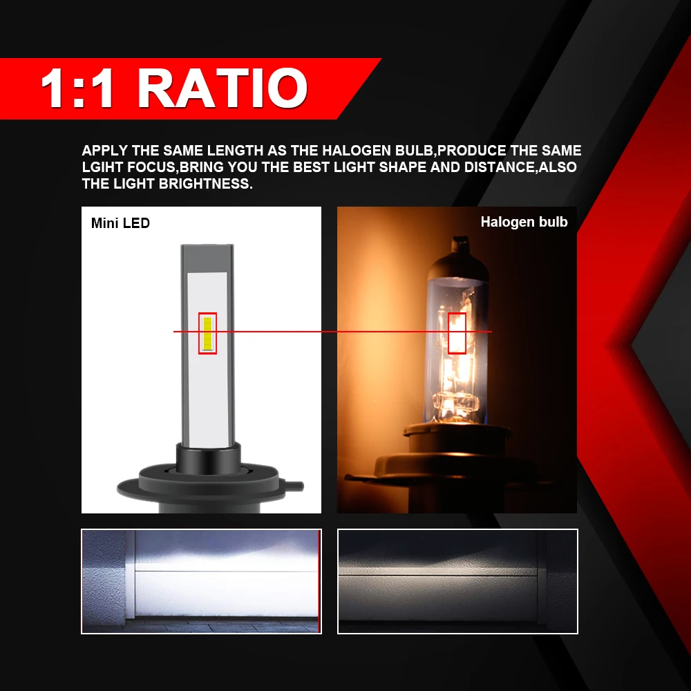 H7 H4 H1 H11 Автомобильный светодиодный головной светильник накаливания 60 Вт HB4 9005 9006 H27 HB3 H3 H8 CSP супер мини туман светильник фары 6000K 12V 8000LM комплект из 2 предметов