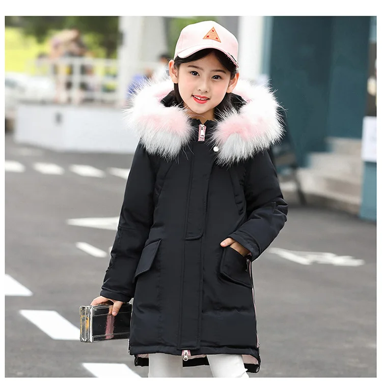 Princess Winter Coat for Girls made of goose feather Kids Down Jackets age 10 12 14 years Children Outfit Winter Girls Clothing