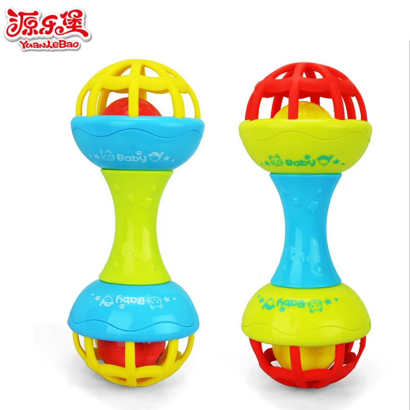 

Yuanlebao New Rattles Develop Baby Intelligence Grasping Gums Plastic Hand Shake Bell Educational Mobiles Toys Birthday Gift