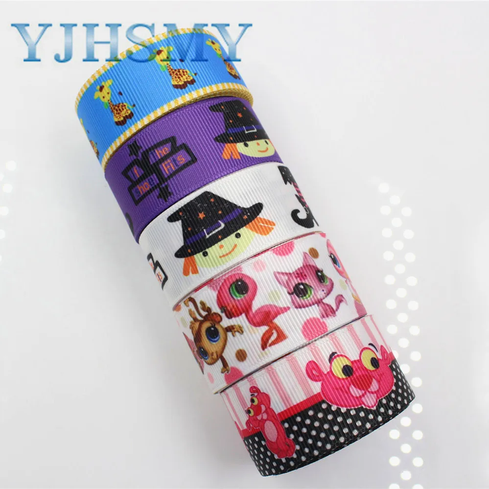 YJHSMY H-17506-125 22 мм 10 ярдов мультфильм ленты термопечать grosgrain Свадебные аксессуары DIY