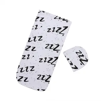 

Brand New Fashion Cute Newborn Baby Infant White Swaddle Wrap Swaddling Sleeping Bag Hat 2Pcs Sleeped Printed Sets 0-3M