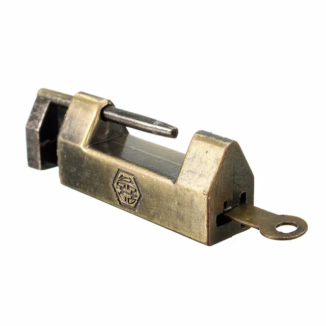 1pc vintage antique iron chinese old lock retro brass padlock