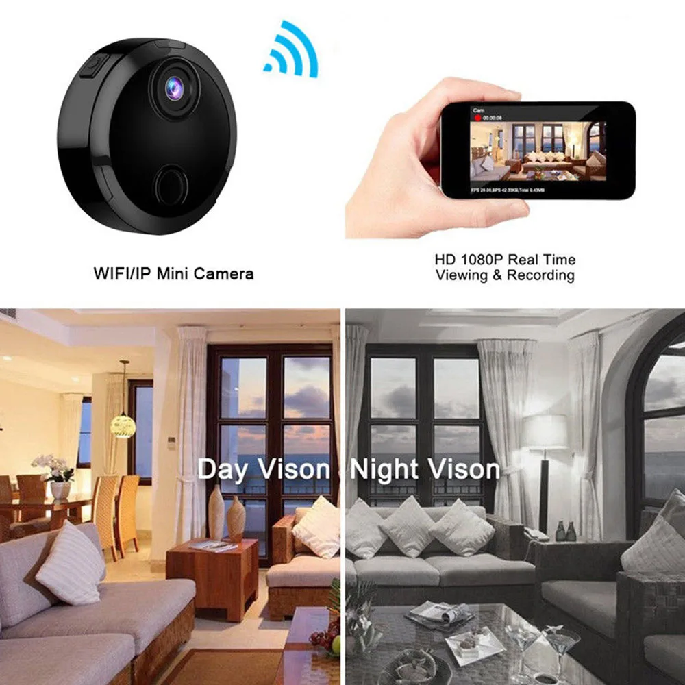 

Remote Monitor Body Cam DV 1080P HD WiFi Mini Camera Infrared IR Night Vision Micro Camcorder CCTV Video Audio Recorder Security