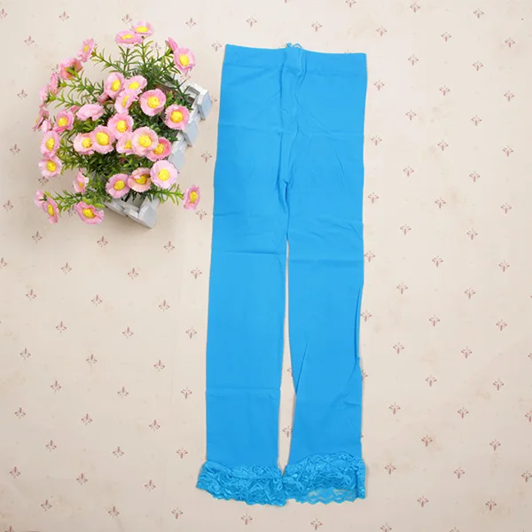 Детские леггинсы для девочек кружевные бархатные леггинсы для маленьких девочек весенние модные штаны для маленьких девочек Однотонные От 5 до 9 лет - Цвет: Синий