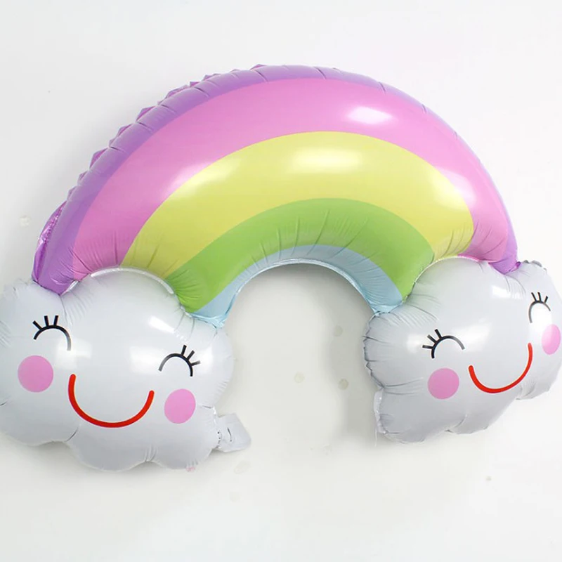 

1 Pcs Lovely Rainbow Balloons Smile Cloud Birthday Party Wedding Decoration Decoration Anniversary Helium Balloons