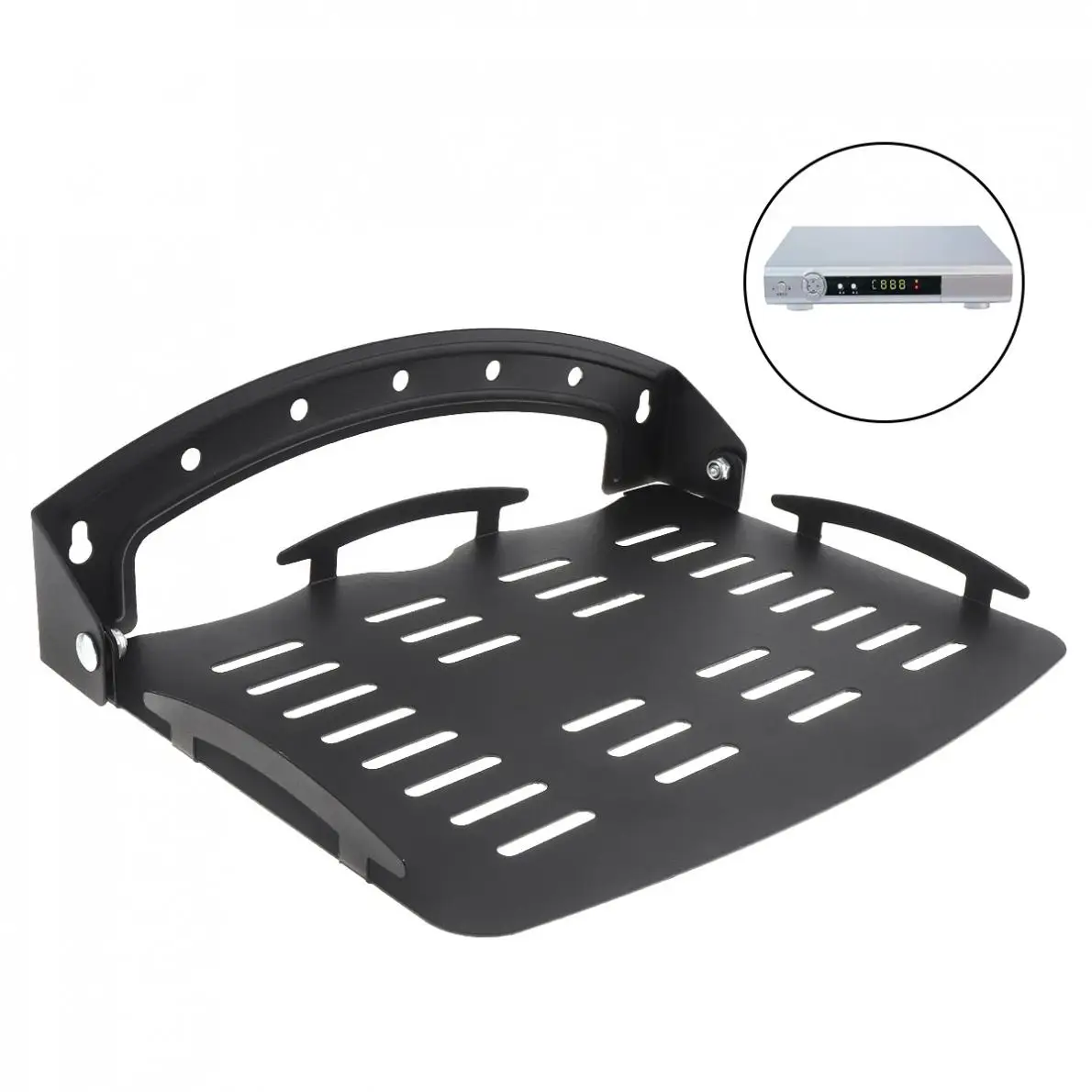

Universal 18.6KG Black Adjustable Set Top Box Wall Mount Bracket Flat Panel Support 90 Degrees Folding
