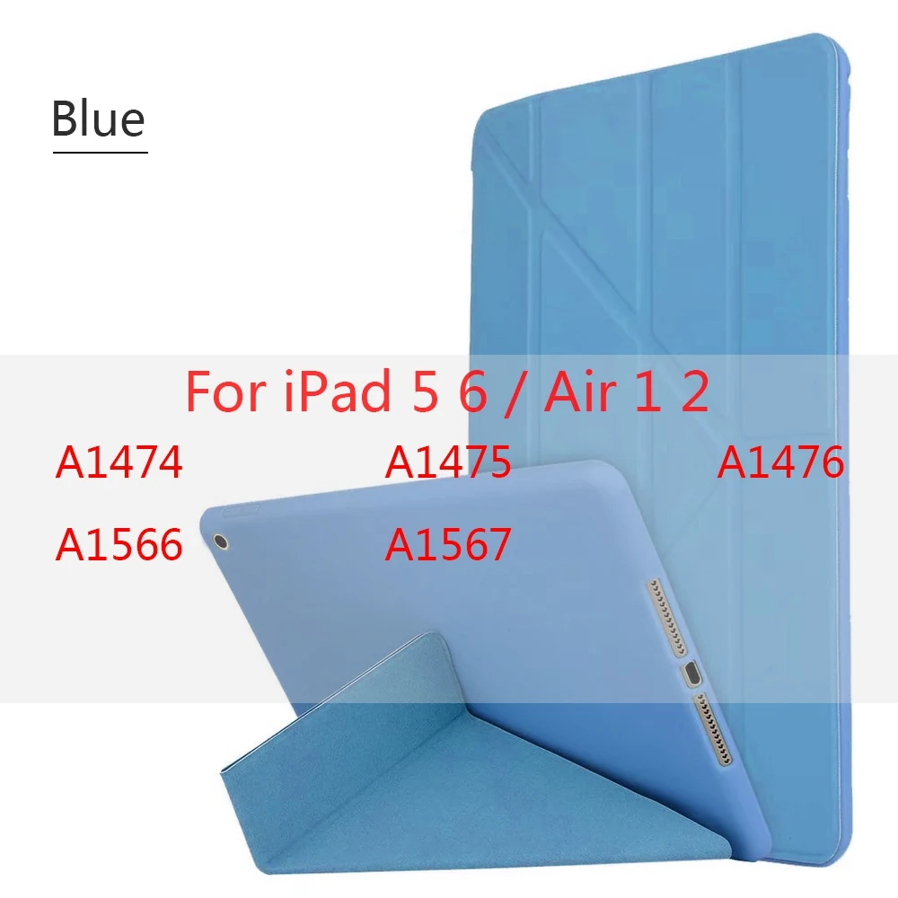 Для ipad чехол Роскошный чехол для ipad Air 2 1 5 6 чехол силиконовый Пробуждение Авто Режим сна кожаный для ipad 9,7 чехол s 6 - Цвет: Blue 2017 2018 9.7