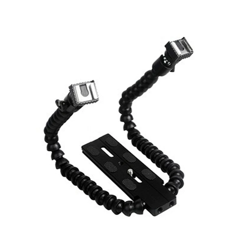 

Flexible Dual Arm Dual-shoe Flash Bracket Macro Shot Holder For Canon Nikon Pentax Free Shipping