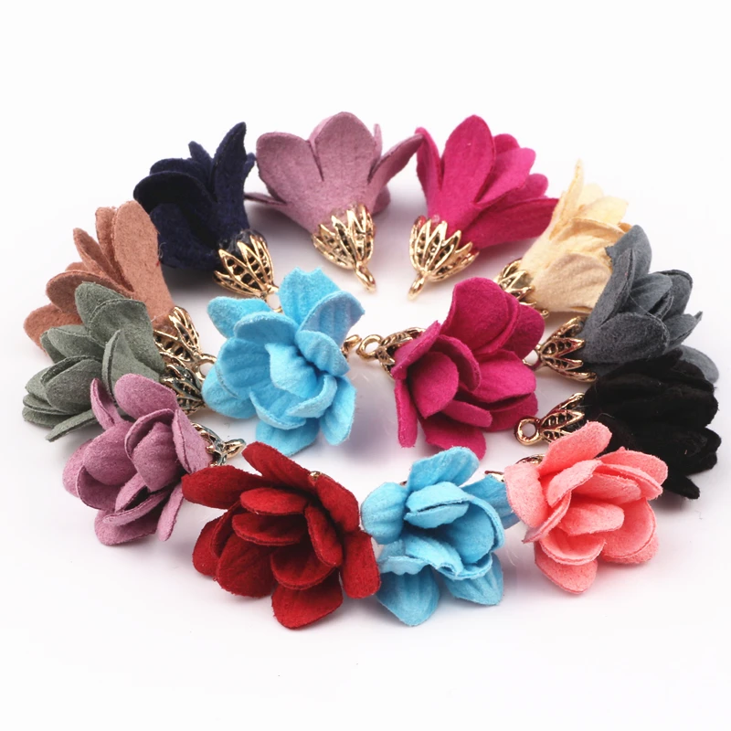 100pcs Suede Tassel For Keychain Cellphone Straps Jewelry Charms,24mm Leather Tassels With Plated Gold Metal Cap Diy Accessories