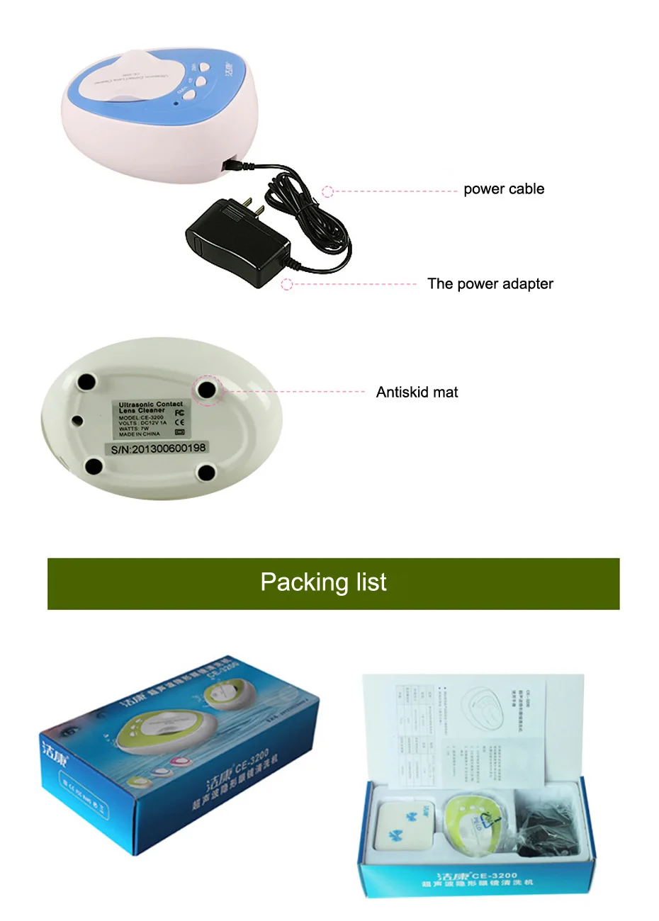 Free shipping 4ml Mini Contact Lens Ultrasonic Cleaner 7W Electronic Portable Ultrasonic Cleaning Machine