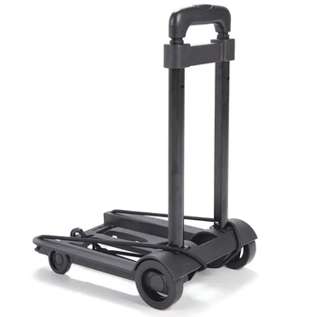 

Super sell-Folding Luggage Cart Portable Trolley Travel Trunk Trailer Trolley Light Hand Cart Adjustable Home Travel Shopping