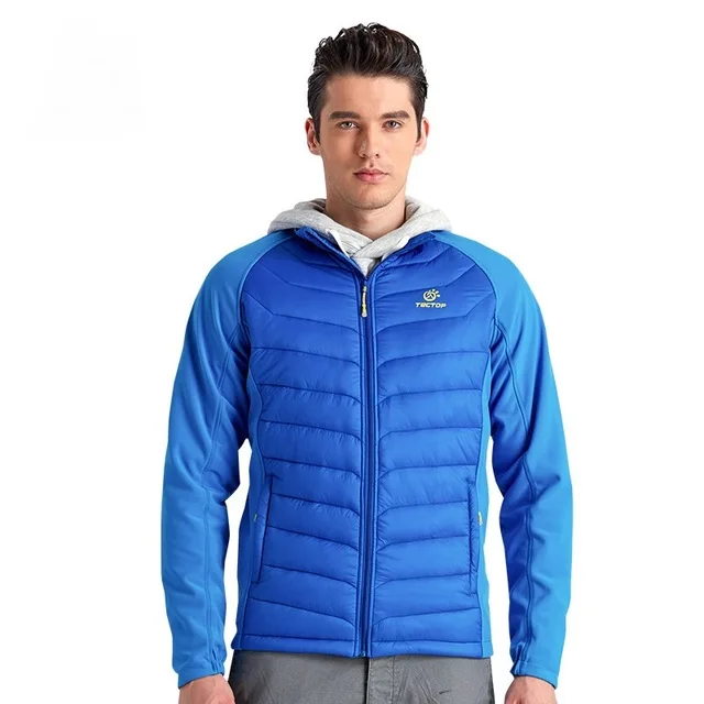 TECTOP зимние толстые теплые куртки с хлопковой подкладкой для мужчин Спорт на открытом воздухе Кемпинг Туризм ветроустойчивый Влагоустойчивый термический пальто - Цвет: Синий