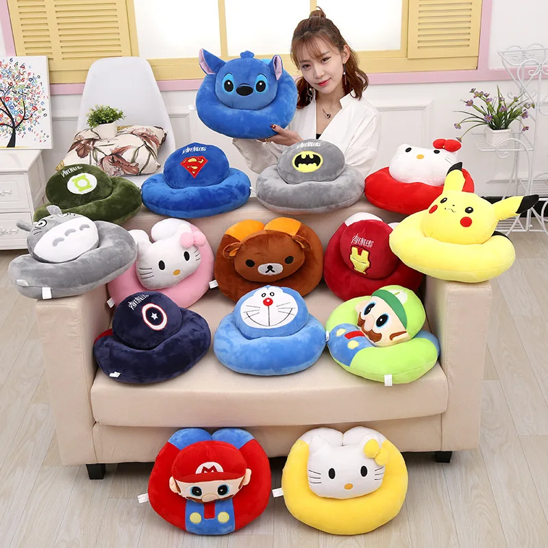  disney Children's plush toy cartoon student sleep pillow multi-function Napping pillow Office U-sha