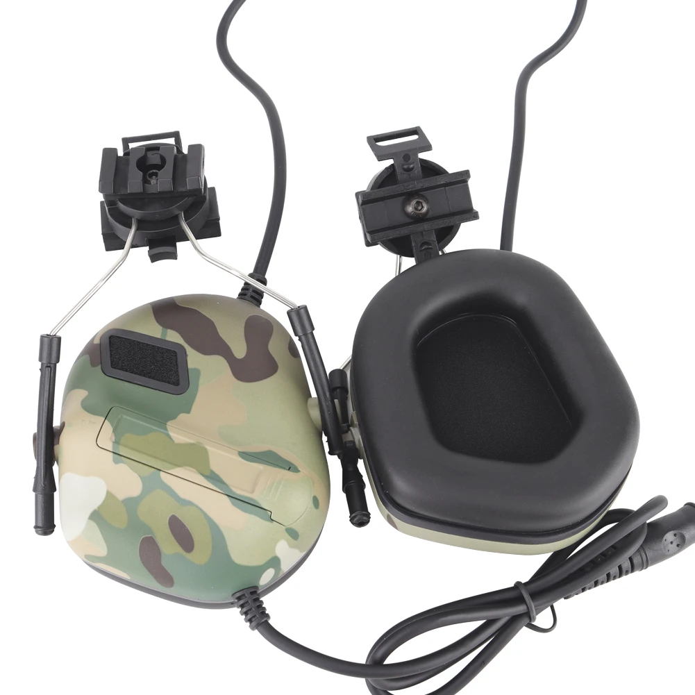 Tactical Helmet Headset with Fast Helmet Rail Adapter Peltor Noise Canceling Comtac Headset Camouflage Military Headphone