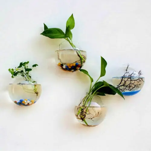 Home Hanging Glass Ball Vase Flower Planter Pot Terrarium Container Garden Decor 