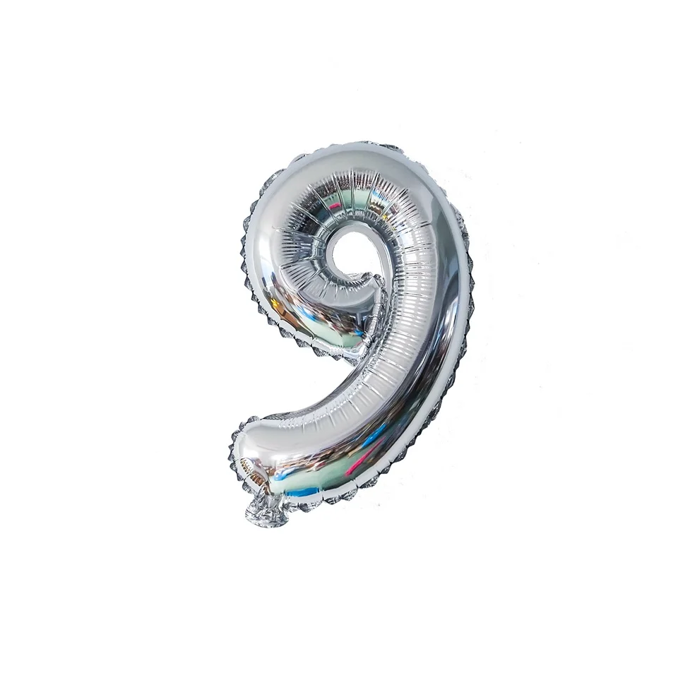 Sliver 9 1 шт 3 размера 1" /32"/4" Цифры фольга золото и серебро Количество шар поплавок воздушные надувные шары для дня рождения вечеринки Свадебные украшения - Цвет: Sliver 9