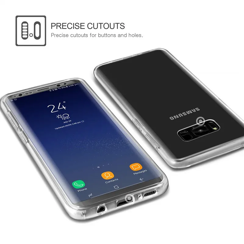 Чехол на весь корпус для Samsung Galaxy A5 2017 J3 J5 J7 A8 A6 Plus 2018 A9 S6 S7 Edge S8 S9 Note 8 9 прозрачный