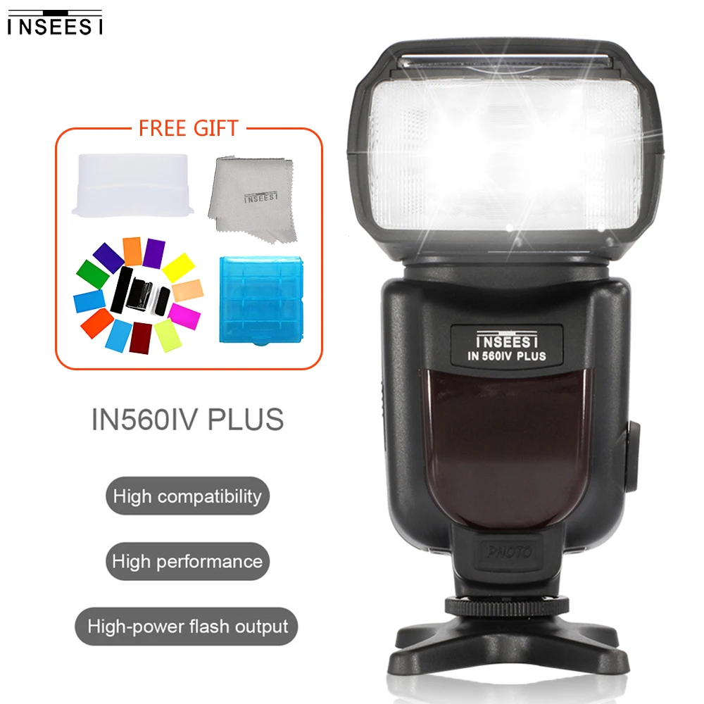 For Panasonic G10GK GH2GK GH1GK G2GK DSLR Cameras INSEESI IN560IV IN-560IV Plus Wireless LED Flash Speedlite GN50 Flashlight - ANKUX Tech Co., Ltd