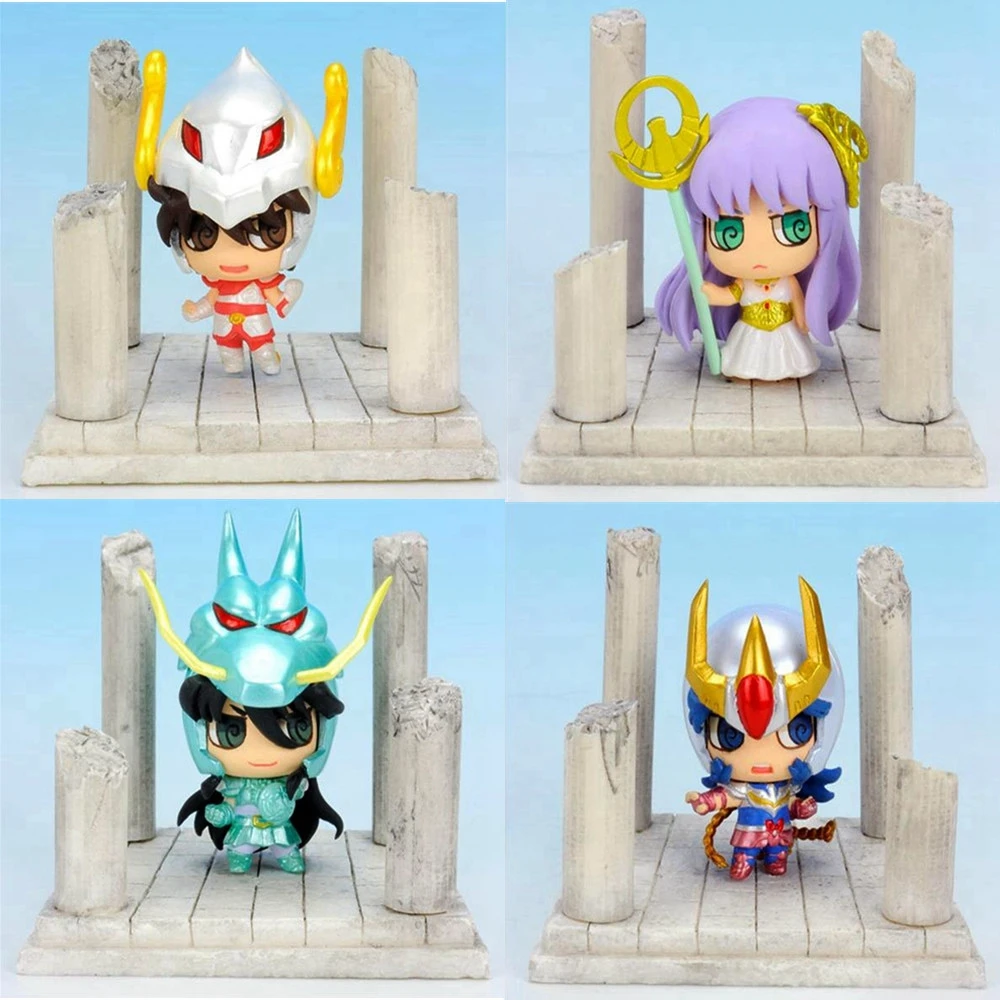 

1 pcs Cartoon Constellation Fighter Action Figures Anime Golden Warrior Model Statue Collection Small Zize Kid Gift Toy