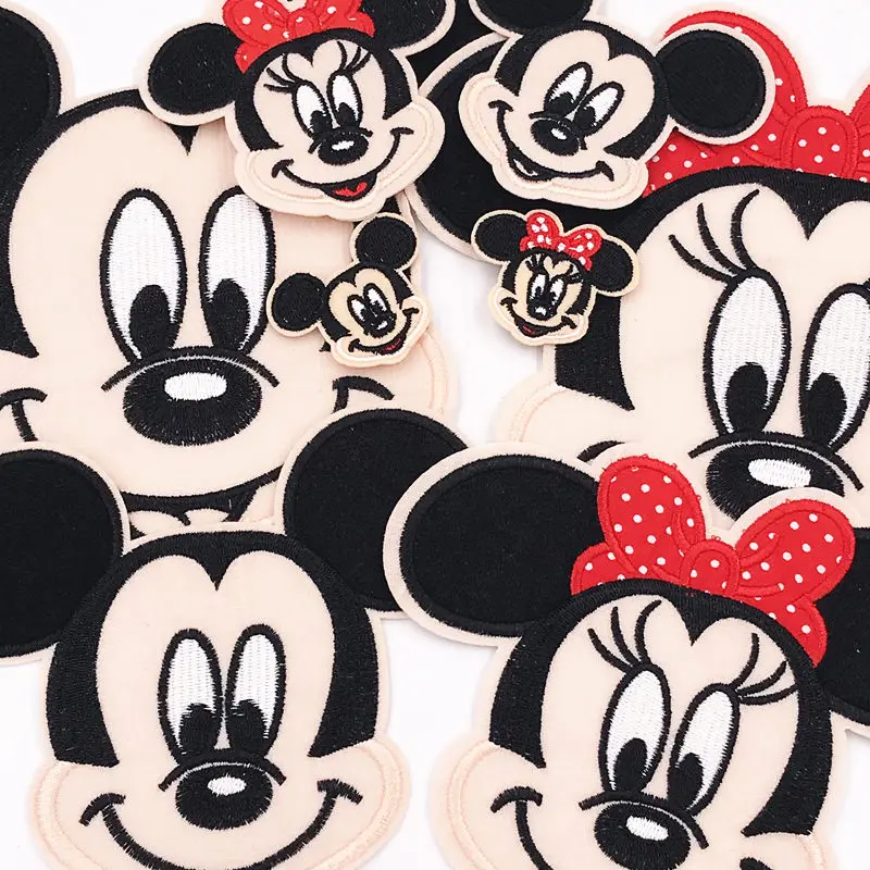 

Wholesale 10Pcs Mickey Minnie embroidered patch applique iron on patches sewing Apparel accessories DIY Backpack badges stickers