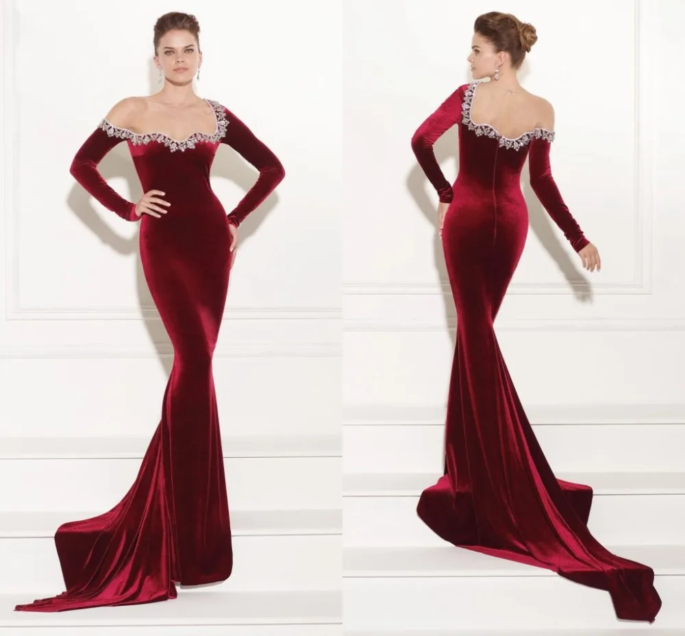 velvet fishtail dress