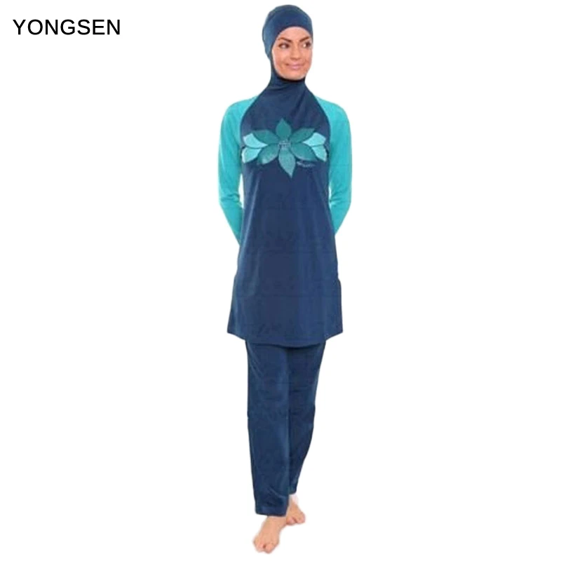 

2017 Muslim Swimwear Islamic Women Modest Hijab Plus Size Muslim Swim Wear Swimming Bathing Suit Beach Full Coverage Swimsuit