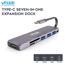 Vmade мульти порты USB C док-станция 7 в 1 к HDMI PD порт конвертер Тип C концентратор 3,0 концентратор для huawei samsung lenovo Dell