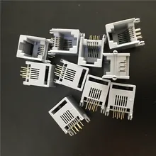 10 шт. YT2038Y RJ12 RJ11 розетка Телефон 90 градусов 6Pin Кристалл женский 6P6C разъем высокое качество распродажа