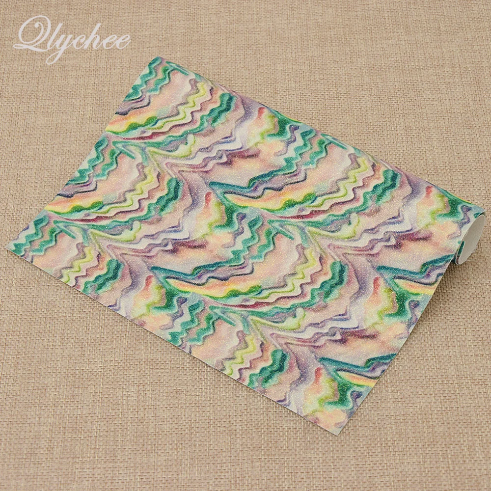 

Lychee A4 29*21cm Vintage Abstract Stripe Symphonic Quicksand Pattern Glitter Faux Leather Fabric Garment DIY Sewing Cloth