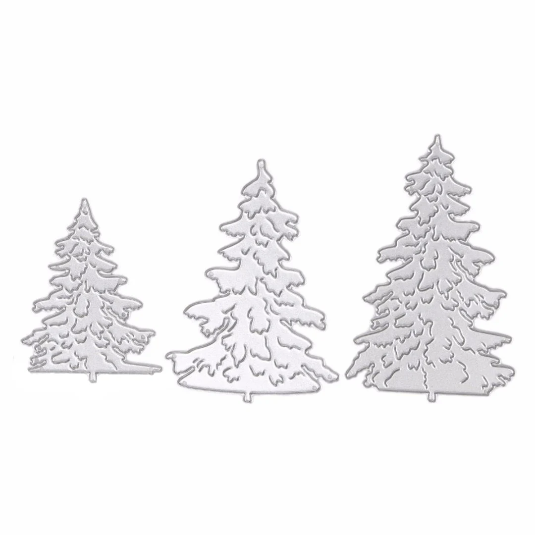 JX-LCLYL 3pcs/set New Christmas Tree Stencil DIY Cutting Dies Scrapbooking Album Punching Template