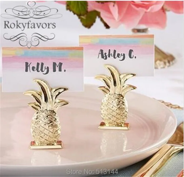 Free Shipping 100pcs Gold Pineapple Place Card Holder Favors W