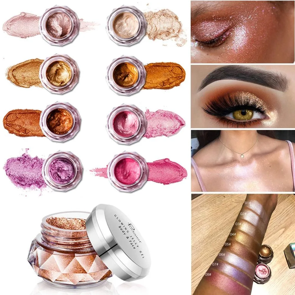 

Pudaier 8 colors Shimmer Highlighter Powder Palette Face Contouring Makeup Highlight Make up Face Bronzer Brighten Skin