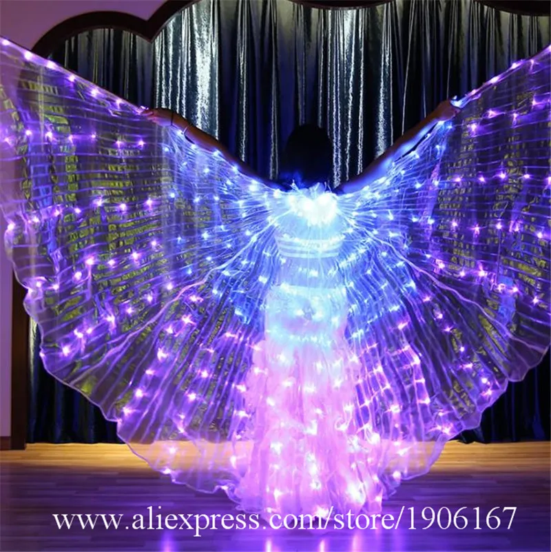 Bellydance colorful led light wings perform dress wings butterfly wears led costumes bar luminous cloak led3