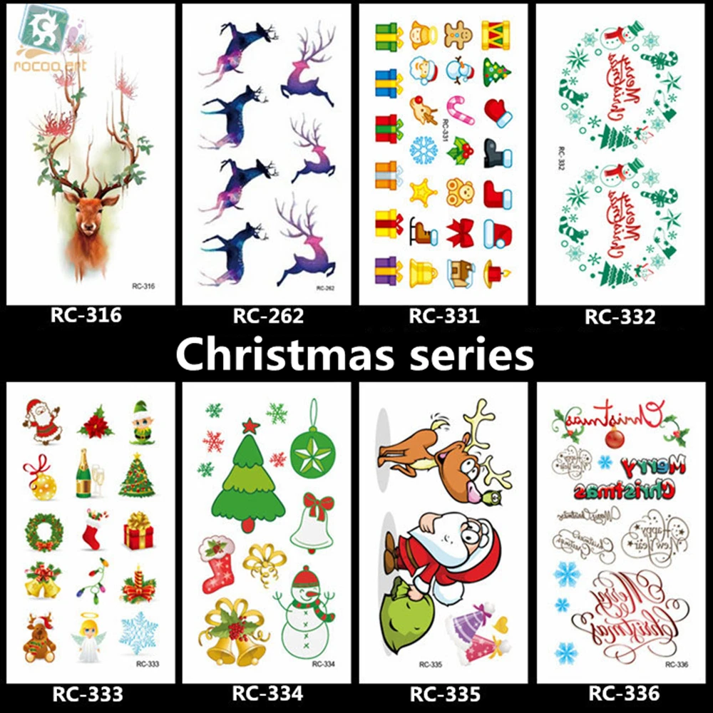 8pcs/set Body Art Waterproof Temporary Tattoos For Children 3d Diy Christmas Gift Design Small