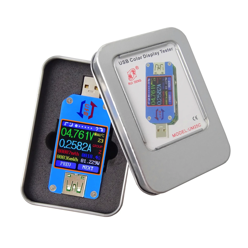 Измеритель Напряжения SUNYIMA UM25 UM25C USB 2 0 Type C ЖК вольтметр амперметр измеритель тока