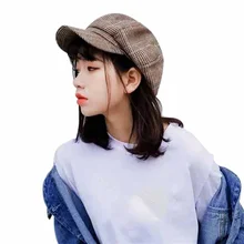 Мужская и Женская Ретро клетчатая восьмиугольная шляпа для художника Охота Рыбалка на открытом воздухе кепка бейсболка для горного туризма 8