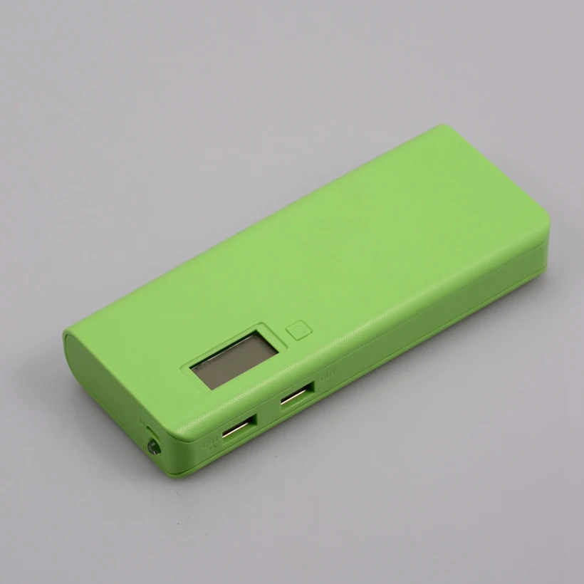 (Без батареи) Портативное зарядное устройство 20000 мА/ч коробка USB 2 порта 5x18650