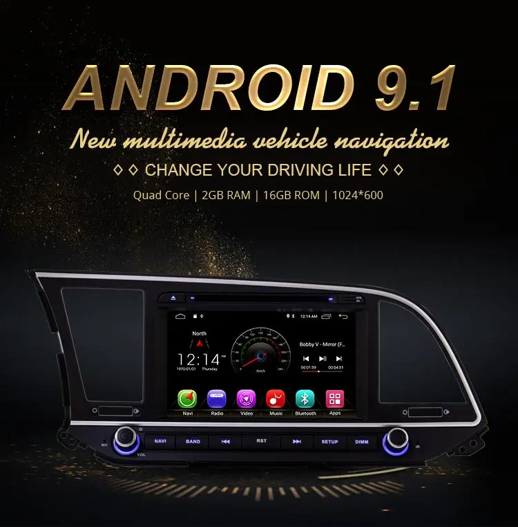 Sale JDASTON Android 9.1 Car DVD Player For Hyundai ELANTRA 2016 2017 WIFI GPS Navigation 2 Din Car Radio Stereo Multimedia RDS Map 1