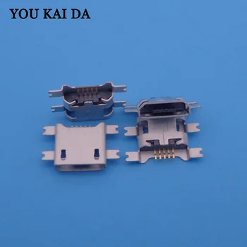 

100pcs 1.27 4SMD Micro USB 5P Female Jacks Socket SMD for Samsung Anroid Phone Micro USB Connectors