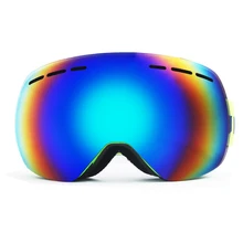 Jiepolly лыжные очки Для женщин Для мужчин зимние Лыжный Спорт Катание на снежную погоду солнцезащитные очки для сноуборда линза с двойным слоем Анти-туман UV400 взрослых очки