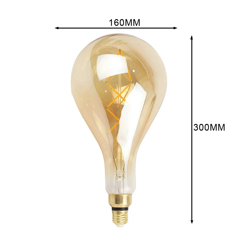 PS52 Большой Большие размеры A160 edison светодиодная лампа 6 Вт светильник Янтарный Ретро энергосберегающие лампы накаливания vintage Edison ampul светильник люстра 220V - Испускаемый цвет: Тёплый белый