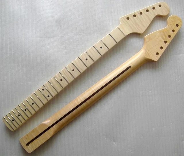 Best price at $139 Cheap 22 Fret one pcsTiger flame material Canadian maple wood Color Electric Guitar Neck Wholesale Guitar Parts