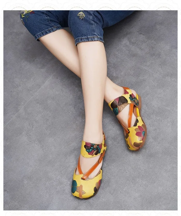 genuine leather flat sandals11