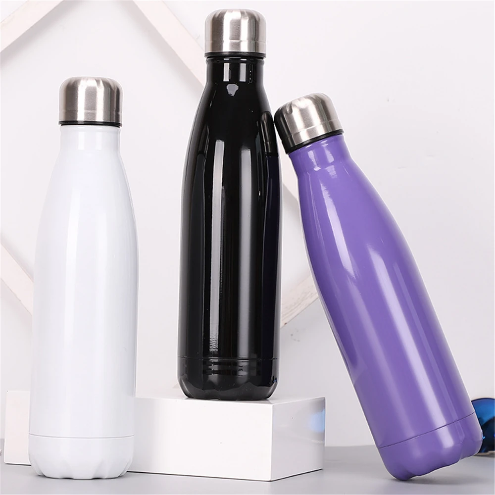 Одноцветный термос 500 мл бутылка для воды портативная Двойная Стенка бутылка для напитков из нержавеющей стали Вакуумная Изолированная кружка для улицы