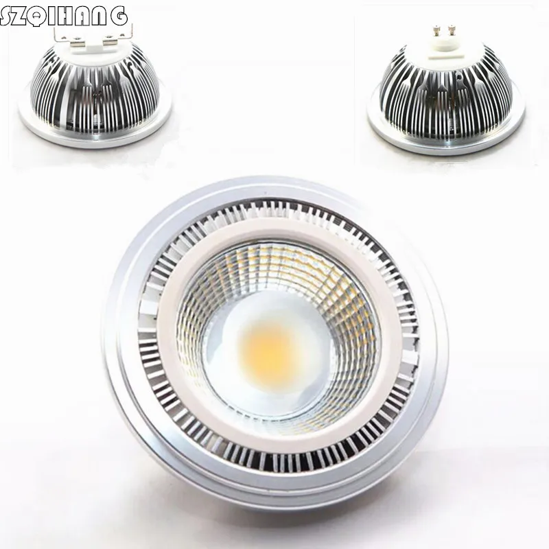 

2PCS 15W AR111 QR111 ES111 GU10 LED Lamp AC85-265V/DC12V Spotlight COB Bulb Light Ampoule G53 Warm White / Cool White Dimmable