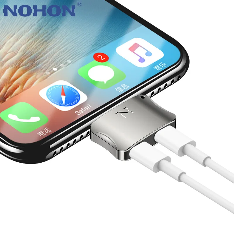 NOHON 8pin USB адаптер для 8pin USB зарядное устройство для iPhone 8 7 6 6S Plus 5S 5C 5 iPad Mini Air iPod Быстрая Зарядка синхронизация данных разъем