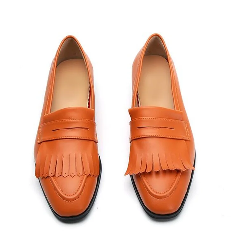 Auf Slip Handgemachte Leder Mode Omde Picture Hausschuhe Herren Herbst Orange Casual Im Schuhe Freien Quaste Männer As Loafer yFwPABYq