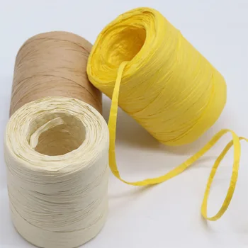 

Width Raffia Straw Yarn Hand Crocheting Yarn for Diy Raffia Bag Multi-usage Thread for Festival Gifts Cakes Packing Wrapping