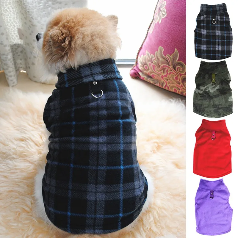 

Pet Winter Fleece Clothes For Dogs Warm Vest Coat Puppy Clothing French Bulldog Pug Jacket For Chihuahua Coats With Traction